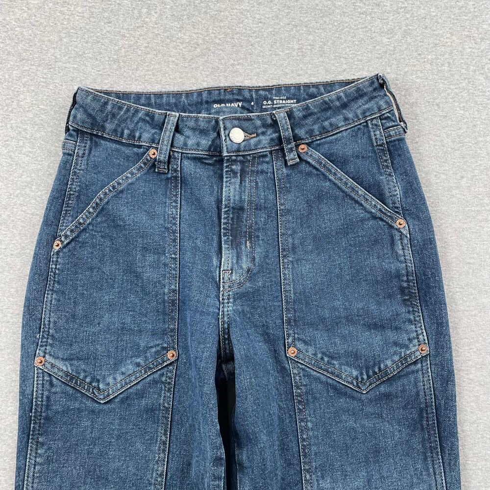 Old Navy Women's Straight Leg Jeans - Blue - Picture 12 of 15